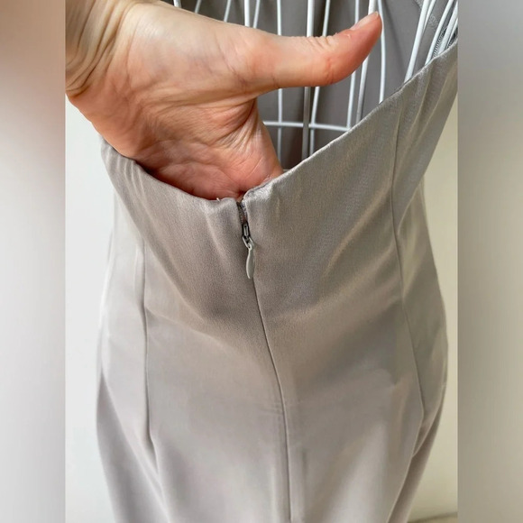 NWT Anthropologie BHLDN Ruby Satin Charmeuse Dress hatter backless maxi grey 8 - Picture 9 of 16